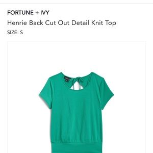 Fortune + Ivy Henrie back cut-out knit top